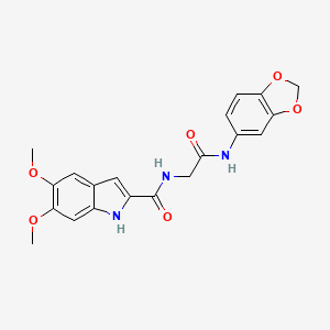 molecular formula C20H19N3O6 B11031990 N-[2-(1,3-benzodioxol-5-ylamino)-2-oxoethyl]-5,6-dimethoxy-1H-indole-2-carboxamide 