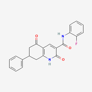 molecular formula C22H17FN2O3 B11032017 N-(2-fluorophenyl)-2,5-dioxo-7-phenyl-1,2,5,6,7,8-hexahydroquinoline-3-carboxamide 