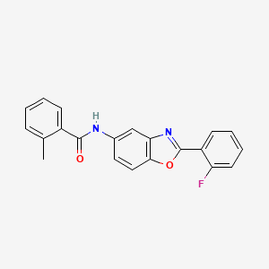 molecular formula C21H15FN2O2 B11032104 N-[2-(2-fluorophenyl)-1,3-benzoxazol-5-yl]-2-methylbenzamide 