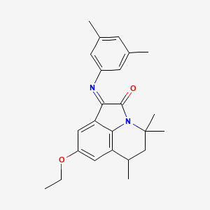 molecular formula C24H28N2O2 B11032112 (1E)-1-[(3,5-dimethylphenyl)imino]-8-ethoxy-4,4,6-trimethyl-5,6-dihydro-4H-pyrrolo[3,2,1-ij]quinolin-2(1H)-one 