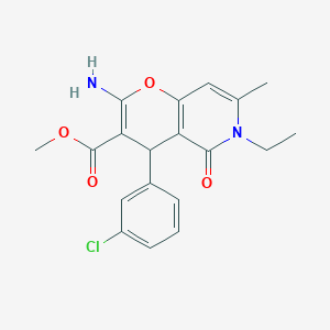 molecular formula C19H19ClN2O4 B11032208 methyl 2-amino-4-(3-chlorophenyl)-6-ethyl-7-methyl-5-oxo-5,6-dihydro-4H-pyrano[3,2-c]pyridine-3-carboxylate 