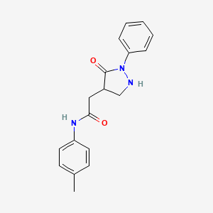 molecular formula C18H19N3O2 B11032324 N-(4-methylphenyl)-2-(5-oxo-1-phenylpyrazolidin-4-yl)acetamide 