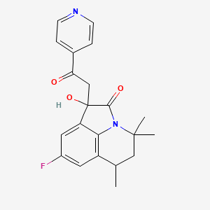 molecular formula C21H21FN2O3 B11032407 8-fluoro-1-hydroxy-4,4,6-trimethyl-1-[2-oxo-2-(pyridin-4-yl)ethyl]-5,6-dihydro-4H-pyrrolo[3,2,1-ij]quinolin-2(1H)-one 