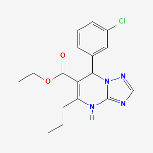 molecular formula C17H19ClN4O2 B11032561 Ethyl 7-(3-chlorophenyl)-5-propyl-4,7-dihydro[1,2,4]triazolo[1,5-a]pyrimidine-6-carboxylate 