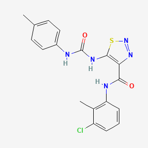 molecular formula C18H16ClN5O2S B11032779 N-(3-Chloro-2-methylphenyl)-5-[(4-toluidinocarbonyl)amino]-1,2,3-thiadiazole-4-carboxamide 