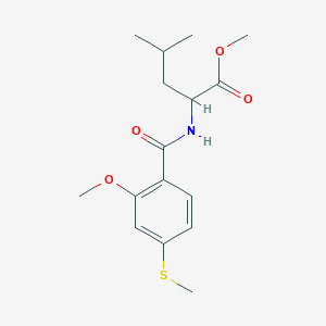 molecular formula C16H23NO4S B11032853 methyl N-{[2-methoxy-4-(methylsulfanyl)phenyl]carbonyl}leucinate 