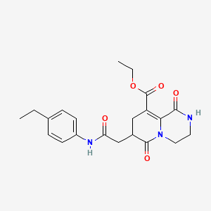 molecular formula C21H25N3O5 B11032926 ethyl 7-{2-[(4-ethylphenyl)amino]-2-oxoethyl}-1,6-dioxo-1,3,4,6,7,8-hexahydro-2H-pyrido[1,2-a]pyrazine-9-carboxylate 