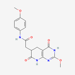 molecular formula C17H18N4O5 B11033108 2-(2-methoxy-4,7-dioxo-3,4,5,6,7,8-hexahydropyrido[2,3-d]pyrimidin-6-yl)-N-(4-methoxyphenyl)acetamide 