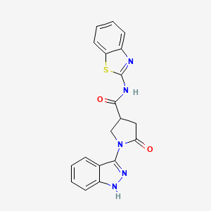 molecular formula C19H15N5O2S B11033169 N-(1,3-benzothiazol-2-yl)-1-(1H-indazol-3-yl)-5-oxopyrrolidine-3-carboxamide 