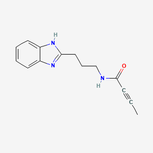 molecular formula C14H15N3O B11033203 N-[3-(1H-13-Benzodiazol-2-YL)propyl]but-2-ynamide 