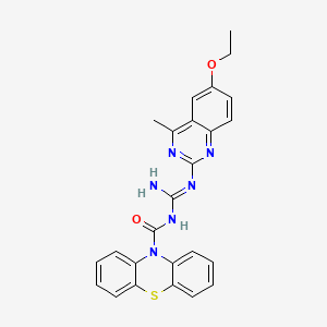 molecular formula C25H22N6O2S B11033335 N-[amino-[(6-ethoxy-4-methylquinazolin-2-yl)amino]methylidene]phenothiazine-10-carboxamide 