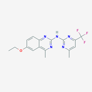 molecular formula C17H16F3N5O B11033479 6-ethoxy-4-methyl-N-[4-methyl-6-(trifluoromethyl)pyrimidin-2-yl]quinazolin-2-amine 
