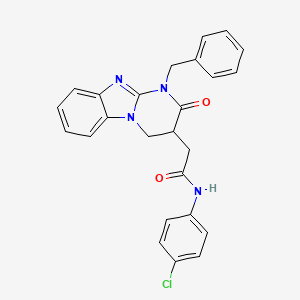 molecular formula C25H21ClN4O2 B11033680 2-(1-benzyl-2-oxo-1,2,3,4-tetrahydropyrimido[1,2-a]benzimidazol-3-yl)-N-(4-chlorophenyl)acetamide 