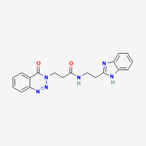 molecular formula C19H18N6O2 B11033751 N-[2-(1H-benzimidazol-2-yl)ethyl]-3-(4-oxo-1,2,3-benzotriazin-3(4H)-yl)propanamide 