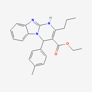 molecular formula C23H25N3O2 B11033988 Ethyl 4-(4-methylphenyl)-2-propyl-1,4-dihydropyrimido[1,2-a]benzimidazole-3-carboxylate 