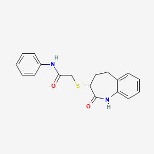 molecular formula C18H18N2O2S B11034094 2-[(2-hydroxy-4,5-dihydro-3H-1-benzazepin-3-yl)sulfanyl]-N-phenylacetamide 