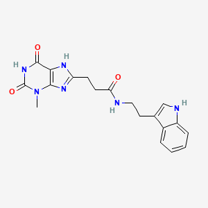molecular formula C19H20N6O3 B11034403 N-(2-(1H-indol-3-yl)ethyl)-3-(3-methyl-2,6-dioxo-2,3,6,7-tetrahydro-1H-purin-8-yl)propanamide 