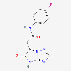 molecular formula C12H10FN5O2 B11034679 N-(4-fluorophenyl)-2-(5-oxo-5,6-dihydro-4H-imidazo[1,2-b][1,2,4]triazol-6-yl)acetamide 