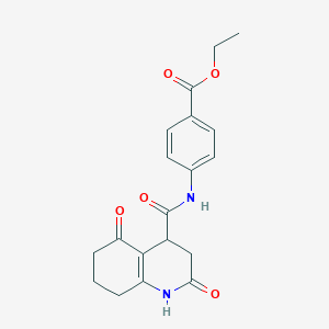 molecular formula C19H20N2O5 B11034734 Ethyl 4-{[(2,5-dioxo-1,2,3,4,5,6,7,8-octahydroquinolin-4-yl)carbonyl]amino}benzoate 