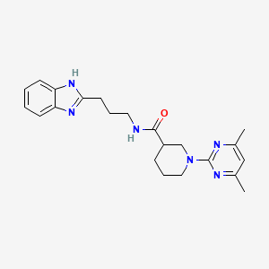 molecular formula C22H28N6O B11034796 N-[3-(1H-benzimidazol-2-yl)propyl]-1-(4,6-dimethylpyrimidin-2-yl)piperidine-3-carboxamide 