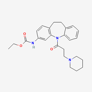 molecular formula C25H31N3O3 B11035268 Ethyl N-[5-(3-piperidinopropanoyl)-10,11-dihydro-5H-dibenzo[B,F]azepin-3-YL]carbamate 