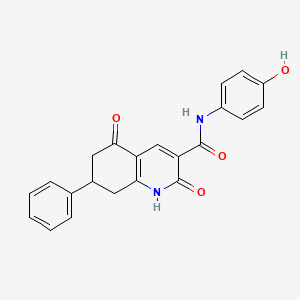 molecular formula C22H18N2O4 B11035421 N-(4-hydroxyphenyl)-2,5-dioxo-7-phenyl-1,2,5,6,7,8-hexahydroquinoline-3-carboxamide 