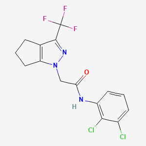 molecular formula C15H12Cl2F3N3O B11035455 N-(2,3-dichlorophenyl)-2-[3-(trifluoromethyl)-5,6-dihydrocyclopenta[c]pyrazol-1(4H)-yl]acetamide 