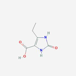 molecular formula C6H8N2O3 B011036 5-Ethyl-2,3-dihydro-2-oxo-1H-imidazole-4-carboxylic acid CAS No. 101184-10-5