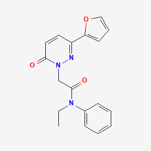 molecular formula C18H17N3O3 B11036177 N-ethyl-2-(3-(furan-2-yl)-6-oxopyridazin-1(6H)-yl)-N-phenylacetamide 