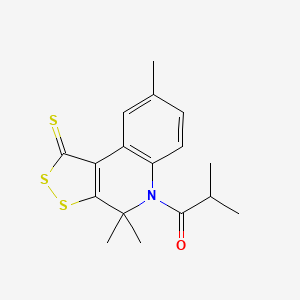 molecular formula C17H19NOS3 B11036307 2-methyl-1-(4,4,8-trimethyl-1-thioxo-1,4-dihydro-5H-[1,2]dithiolo[3,4-c]quinolin-5-yl)propan-1-one 