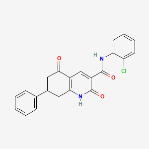 molecular formula C22H17ClN2O3 B11036391 N-(2-chlorophenyl)-2,5-dioxo-7-phenyl-1,2,5,6,7,8-hexahydroquinoline-3-carboxamide 