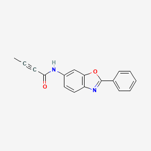 molecular formula C17H12N2O2 B11036462 N-(2-Phenyl-13-benzoxazol-6-YL)but-2-ynamide 
