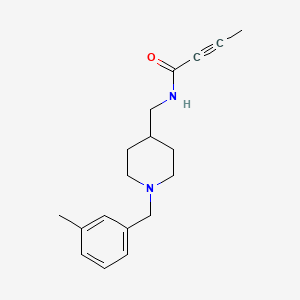 molecular formula C18H24N2O B11036543 N-({1-[(3-Methylphenyl)methyl]piperidin-4-YL}methyl)but-2-ynamide 