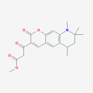 molecular formula C20H23NO5 B11036581 methyl 3-oxo-3-(6,8,8,9-tetramethyl-2-oxo-6,7,8,9-tetrahydro-2H-pyrano[3,2-g]quinolin-3-yl)propanoate 
