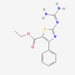 molecular formula C13H14N4O2S B11036720 Ethyl 2-carbamimidamido-4-phenyl-1,3-thiazole-5-carboxylate 