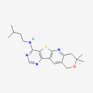 molecular formula C19H24N4OS B11036799 5,5-dimethyl-N-(3-methylbutyl)-6-oxa-17-thia-2,12,14-triazatetracyclo[8.7.0.03,8.011,16]heptadeca-1,3(8),9,11,13,15-hexaen-15-amine 