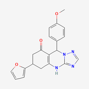 molecular formula C20H18N4O3 B11036987 6-(furan-2-yl)-9-(4-methoxyphenyl)-5,6,7,9-tetrahydro[1,2,4]triazolo[5,1-b]quinazolin-8(4H)-one 