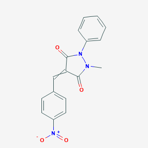 molecular formula C17H13N3O4 B011037 1-Methyl-4-[(4-nitrophenyl)methylidene]-2-phenylpyrazolidine-3,5-dione CAS No. 106584-29-6