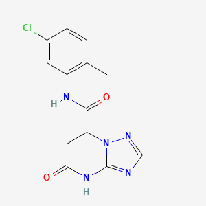 molecular formula C14H14ClN5O2 B11037025 N-(5-chloro-2-methylphenyl)-2-methyl-5-oxo-4,5,6,7-tetrahydro[1,2,4]triazolo[1,5-a]pyrimidine-7-carboxamide 
