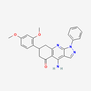 molecular formula C24H22N4O3 B11037176 4-Amino-7-(2,4-dimethoxyphenyl)-1-phenyl-1H,5H,6H,7H,8H-pyrazolo[3,4-B]quinolin-5-one 