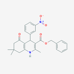 molecular formula C26H26N2O5 B11037178 Benzyl 2,7,7-trimethyl-4-(3-nitrophenyl)-5-oxo-1,4,5,6,7,8-hexahydroquinoline-3-carboxylate 