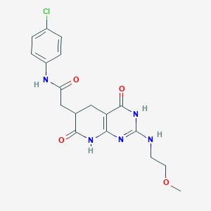molecular formula C18H20ClN5O4 B11037210 N-(4-chlorophenyl)-2-{2-[(2-methoxyethyl)amino]-4,7-dioxo-1,4,5,6,7,8-hexahydropyrido[2,3-d]pyrimidin-6-yl}acetamide 