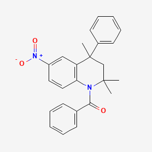 molecular formula C25H24N2O3 B11037247 Phenyl[2,2,4-trimethyl-6-nitro-4-phenyl-3,4-dihydro-1(2H)-quinolinyl]methanone 