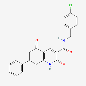 molecular formula C23H19ClN2O3 B11037331 N-(4-chlorobenzyl)-2,5-dioxo-7-phenyl-1,2,5,6,7,8-hexahydroquinoline-3-carboxamide 