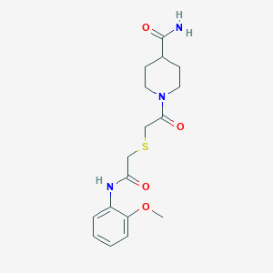 molecular formula C17H23N3O4S B11037538 1-[({2-[(2-Methoxyphenyl)amino]-2-oxoethyl}sulfanyl)acetyl]piperidine-4-carboxamide 