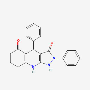 molecular formula C22H19N3O2 B11037574 3-hydroxy-2,4-diphenyl-2,4,6,7,8,9-hexahydro-5H-pyrazolo[3,4-b]quinolin-5-one 