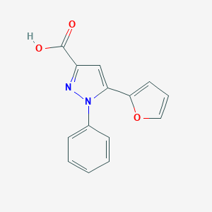 molecular formula C14H10N2O3 B011038 5-(2-Furyl)-1-phenyl-1H-pyrazole-3-carboxylic acid CAS No. 100537-55-1