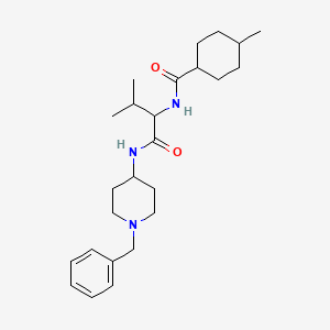 molecular formula C25H39N3O2 B11038104 N-{1-[(1-benzylpiperidin-4-yl)amino]-3-methyl-1-oxobutan-2-yl}-4-methylcyclohexanecarboxamide 