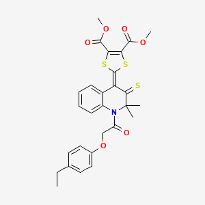 molecular formula C28H27NO6S3 B11038177 dimethyl 2-{1-[(4-ethylphenoxy)acetyl]-2,2-dimethyl-3-thioxo-2,3-dihydroquinolin-4(1H)-ylidene}-1,3-dithiole-4,5-dicarboxylate 
