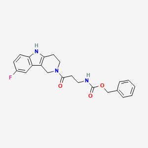molecular formula C22H22FN3O3 B11038201 benzyl [3-(8-fluoro-1,3,4,5-tetrahydro-2H-pyrido[4,3-b]indol-2-yl)-3-oxopropyl]carbamate 